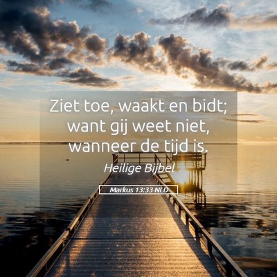 Picture 05 - Markus 13:33 NLD - Ziet toe, waakt en bidt; want gij weet niet, - Bible Verse Picture
