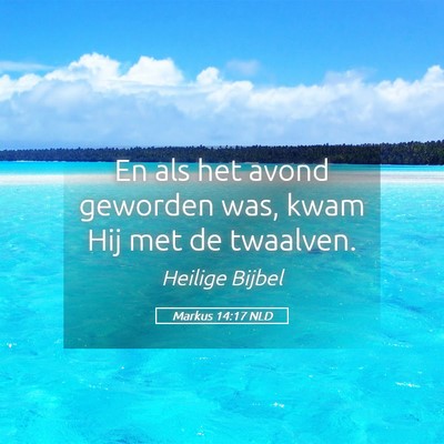 Picture 05 - Markus 14:17 NLD - En als het avond geworden was, kwam Hij met de - Bible Verse Picture