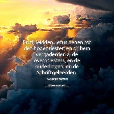 Picture 05 - Markus 14:53 NLD - En zij leidden Jezus henen tot den hogepriester; - Bible Verse Picture