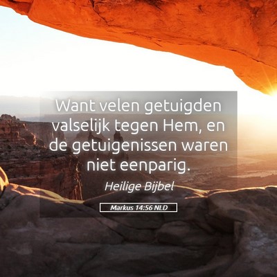 Picture 05 - Markus 14:56 NLD - Want velen getuigden valselijk tegen Hem, en de - Bible Verse Picture