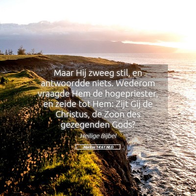 Picture 05 - Markus 14:61 NLD - Maar Hij zweeg stil, en antwoordde niets. Wederom - Bible Verse Picture