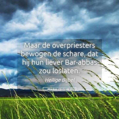 Picture 05 - Markus 15:11 NLD - Maar de overpriesters bewogen de schare, dat hij - Bible Verse Picture