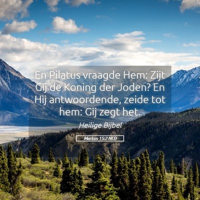 Picture 05 - Markus 15:2 NLD - En Pilatus vraagde Hem: Zijt Gij de Koning der - Bible Verse Picture