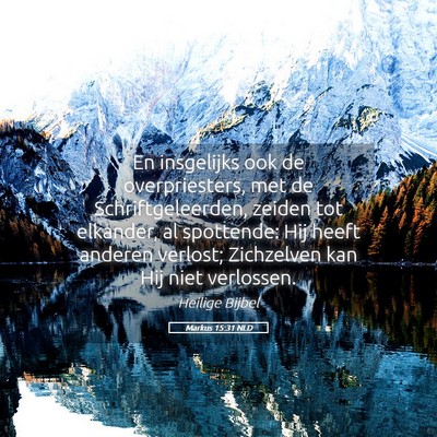 Picture 05 - Markus 15:31 NLD - En insgelijks ook de overpriesters, met de - Bible Verse Picture