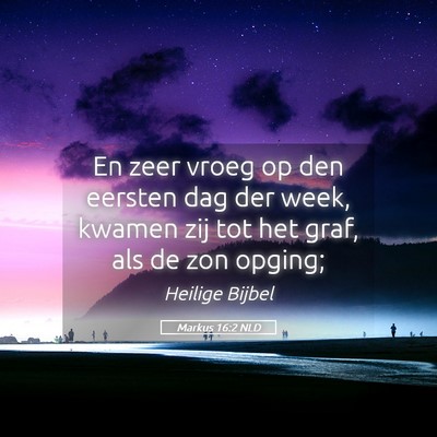 Picture 05 - Markus 16:2 NLD - En zeer vroeg op den eersten dag der week, kwamen - Bible Verse Picture