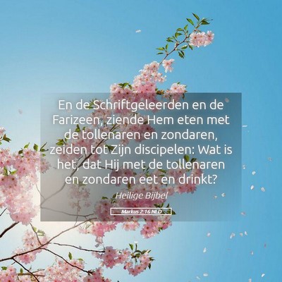 Picture 05 - Markus 2:16 NLD - En de Schriftgeleerden en de Farizeen, ziende Hem - Bible Verse Picture