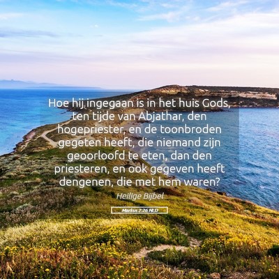 Picture 05 - Markus 2:26 NLD - Hoe hij ingegaan is in het huis Gods, ten tijde - Bible Verse Picture