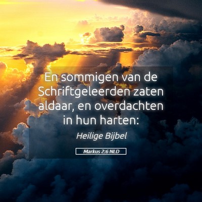 Picture 05 - Markus 2:6 NLD - En sommigen van de Schriftgeleerden zaten aldaar, - Bible Verse Picture