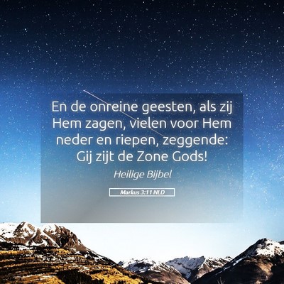 Picture 05 - Markus 3:11 NLD - En de onreine geesten, als zij Hem zagen, vielen - Bible Verse Picture