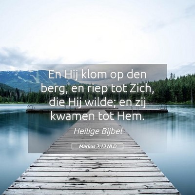 Picture 05 - Markus 3:13 NLD - En Hij klom op den berg, en riep tot Zich, die - Bible Verse Picture