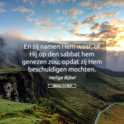 Picture 05 - Markus 3:2 NLD - En zij namen Hem waar, of Hij op den sabbat hem - Bible Verse Picture