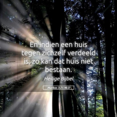 Picture 05 - Markus 3:25 NLD - En indien een huis tegen zichzelf verdeeld is, zo - Bible Verse Picture