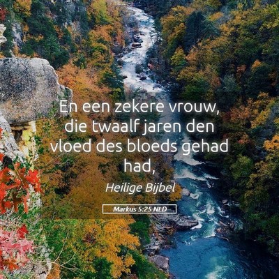 Picture 05 - Markus 5:25 NLD - En een zekere vrouw, die twaalf jaren den vloed - Bible Verse Picture