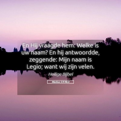 Picture 05 - Markus 5:9 NLD - En Hij vraagde hem: Welke is uw naam? En hij - Bible Verse Picture