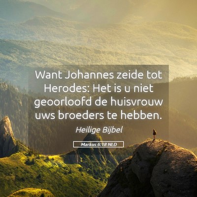 Picture 05 - Markus 6:18 NLD - Want Johannes zeide tot Herodes: Het is u niet - Bible Verse Picture