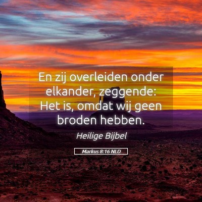 Picture 05 - Markus 8:16 NLD - En zij overleiden onder elkander, zeggende: Het - Bible Verse Picture