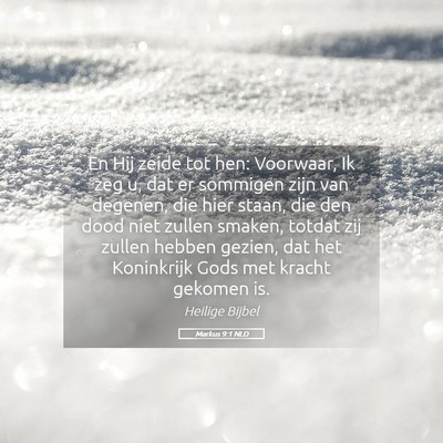 Picture 05 - Markus 9:1 NLD - En Hij zeide tot hen: Voorwaar, Ik zeg u, dat er - Bible Verse Picture