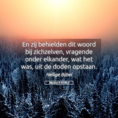 Picture 05 - Markus 9:10 NLD - En zij behielden dit woord bij zichzelven, - Bible Verse Picture