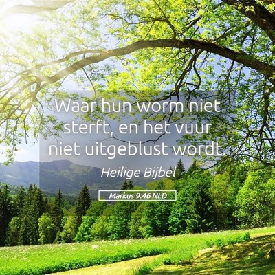 Picture 05 - Markus 9:46 NLD - Waar hun worm niet sterft, en het vuur niet - Bible Verse Picture