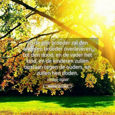 Picture 05 - Mattheüs 10:21 NLD - En de ene broeder zal den anderen broeder - Bible Verse Picture