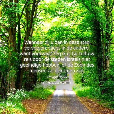 Picture 05 - Mattheüs 10:23 NLD - Wanneer zij u dan in deze stad vervolgen, vliedt - Bible Verse Picture