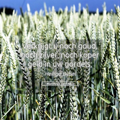 Picture 05 - Mattheüs 10:9 NLD - Verkrijgt u noch goud, noch zilver, noch koper - Bible Verse Picture