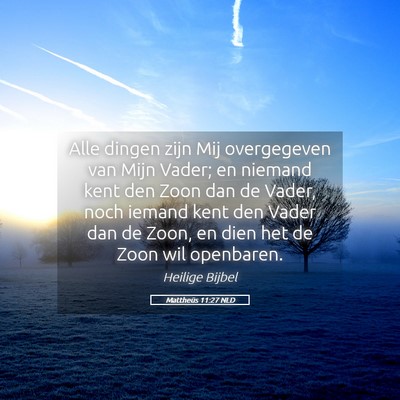 Picture 05 - Mattheüs 11:27 NLD - Alle dingen zijn Mij overgegeven van Mijn Vader; - Bible Verse Picture
