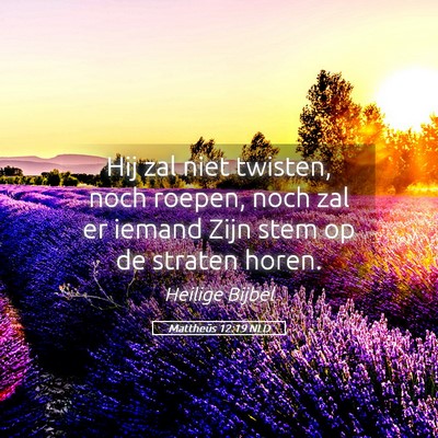 Picture 05 - Mattheüs 12:19 NLD - Hij zal niet twisten, noch roepen, noch zal er - Bible Verse Picture