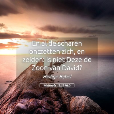 Picture 05 - Mattheüs 12:23 NLD - En al de scharen ontzetten zich, en zeiden: Is - Bible Verse Picture