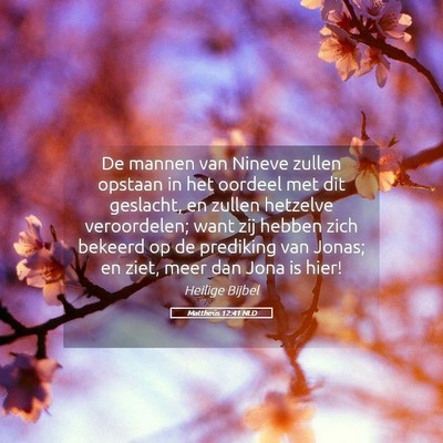 Picture 05 - Mattheüs 12:41 NLD - De mannen van Nineve zullen opstaan in het - Bible Verse Picture