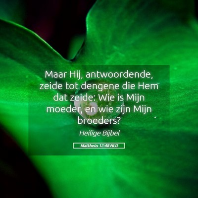 Picture 05 - Mattheüs 12:48 NLD - Maar Hij, antwoordende, zeide tot dengene die Hem - Bible Verse Picture