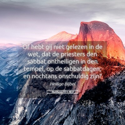 Picture 05 - Mattheüs 12:5 NLD - Of hebt gij niet gelezen in de wet, dat de - Bible Verse Picture