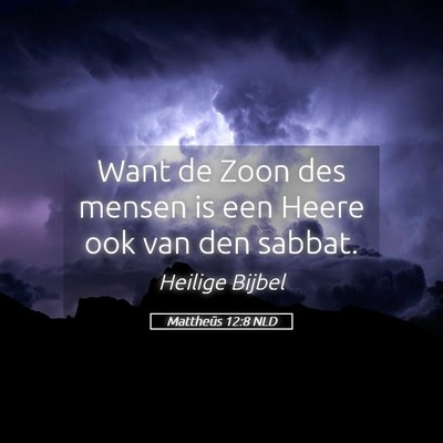 Picture 05 - Mattheüs 12:8 NLD - Want de Zoon des mensen is een Heere ook van den - Bible Verse Picture