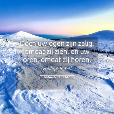 Picture 05 - Mattheüs 13:16 NLD - Doch uw ogen zijn zalig, omdat zij zien, en uw - Bible Verse Picture