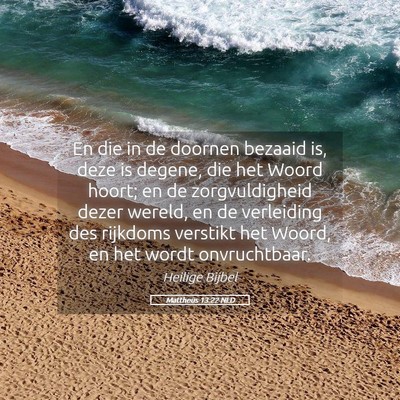 Picture 05 - Mattheüs 13:22 NLD - En die in de doornen bezaaid is, deze is degene, - Bible Verse Picture