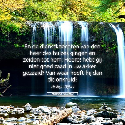 Picture 05 - Mattheüs 13:27 NLD - En de dienstknechten van den heer des huizes - Bible Verse Picture