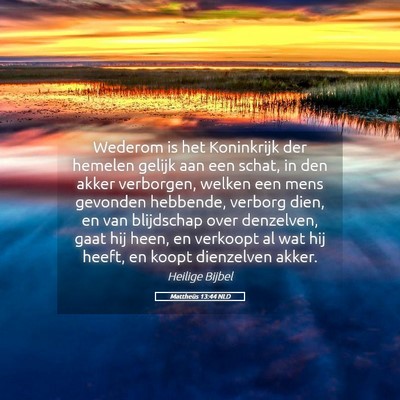 Picture 05 - Mattheüs 13:44 NLD - Wederom is het Koninkrijk der hemelen gelijk aan - Bible Verse Picture