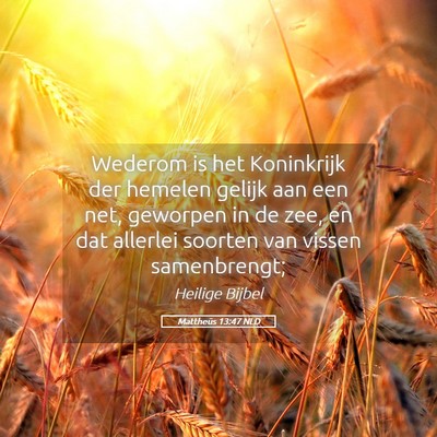 Picture 05 - Mattheüs 13:47 NLD - Wederom is het Koninkrijk der hemelen gelijk aan - Bible Verse Picture