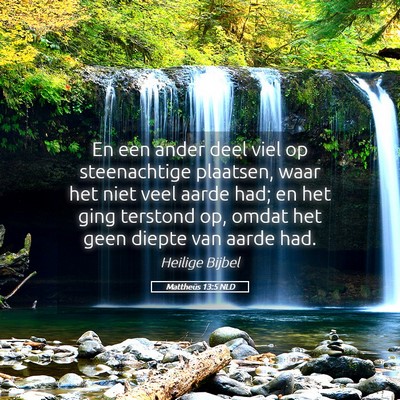 Picture 05 - Mattheüs 13:5 NLD - En een ander deel viel op steenachtige plaatsen, - Bible Verse Picture