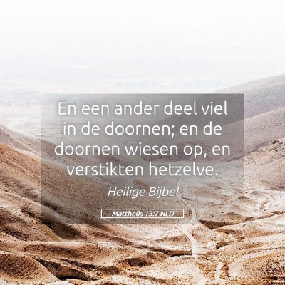 Picture 05 - Mattheüs 13:7 NLD - En een ander deel viel in de doornen; en de - Bible Verse Picture