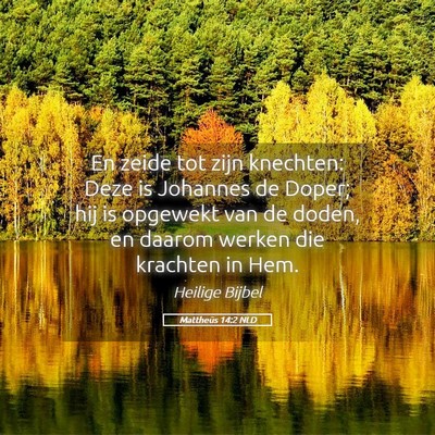Picture 05 - Mattheüs 14:2 NLD - En zeide tot zijn knechten: Deze is Johannes de - Bible Verse Picture