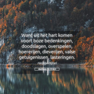 Picture 05 - Mattheüs 15:19 NLD - Want uit het hart komen voort boze bedenkingen, - Bible Verse Picture