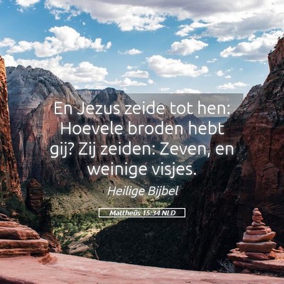 Picture 05 - Mattheüs 15:34 NLD - En Jezus zeide tot hen: Hoevele broden hebt gij? - Bible Verse Picture