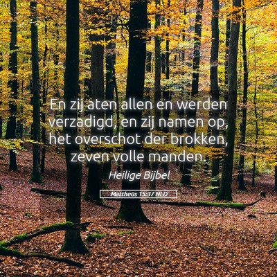 Picture 05 - Mattheüs 15:37 NLD - En zij aten allen en werden verzadigd, en zij - Bible Verse Picture