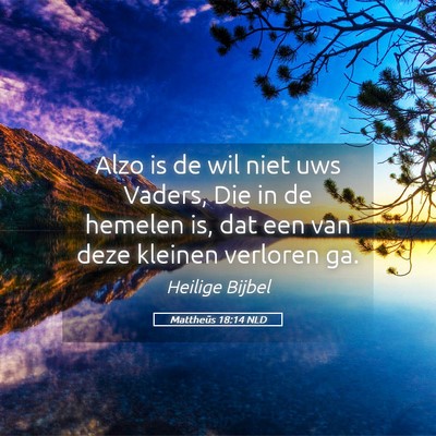 Picture 05 - Mattheüs 18:14 NLD - Alzo is de wil niet uws Vaders, Die in de hemelen - Bible Verse Picture