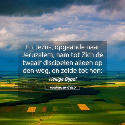 Picture 05 - Mattheüs 20:17 NLD - En Jezus, opgaande naar Jeruzalem, nam tot Zich - Bible Verse Picture