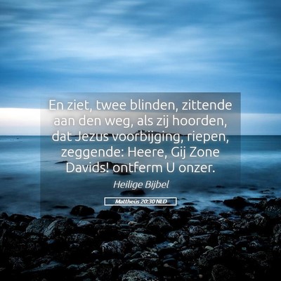 Picture 05 - Mattheüs 20:30 NLD - En ziet, twee blinden, zittende aan den weg, als - Bible Verse Picture