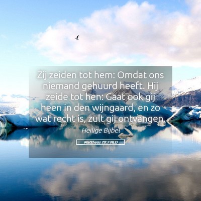 Picture 05 - Mattheüs 20:7 NLD - Zij zeiden tot hem: Omdat ons niemand gehuurd - Bible Verse Picture