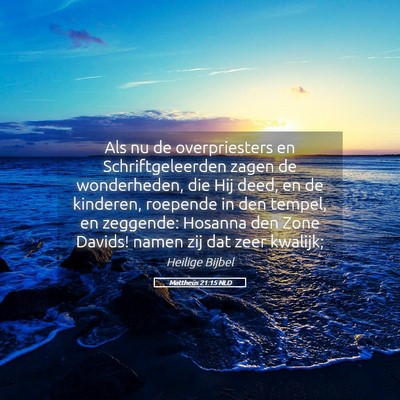 Picture 05 - Mattheüs 21:15 NLD - Als nu de overpriesters en Schriftgeleerden zagen - Bible Verse Picture