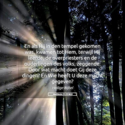 Picture 05 - Mattheüs 21:23 NLD - En als Hij in den tempel gekomen was, kwamen tot - Bible Verse Picture